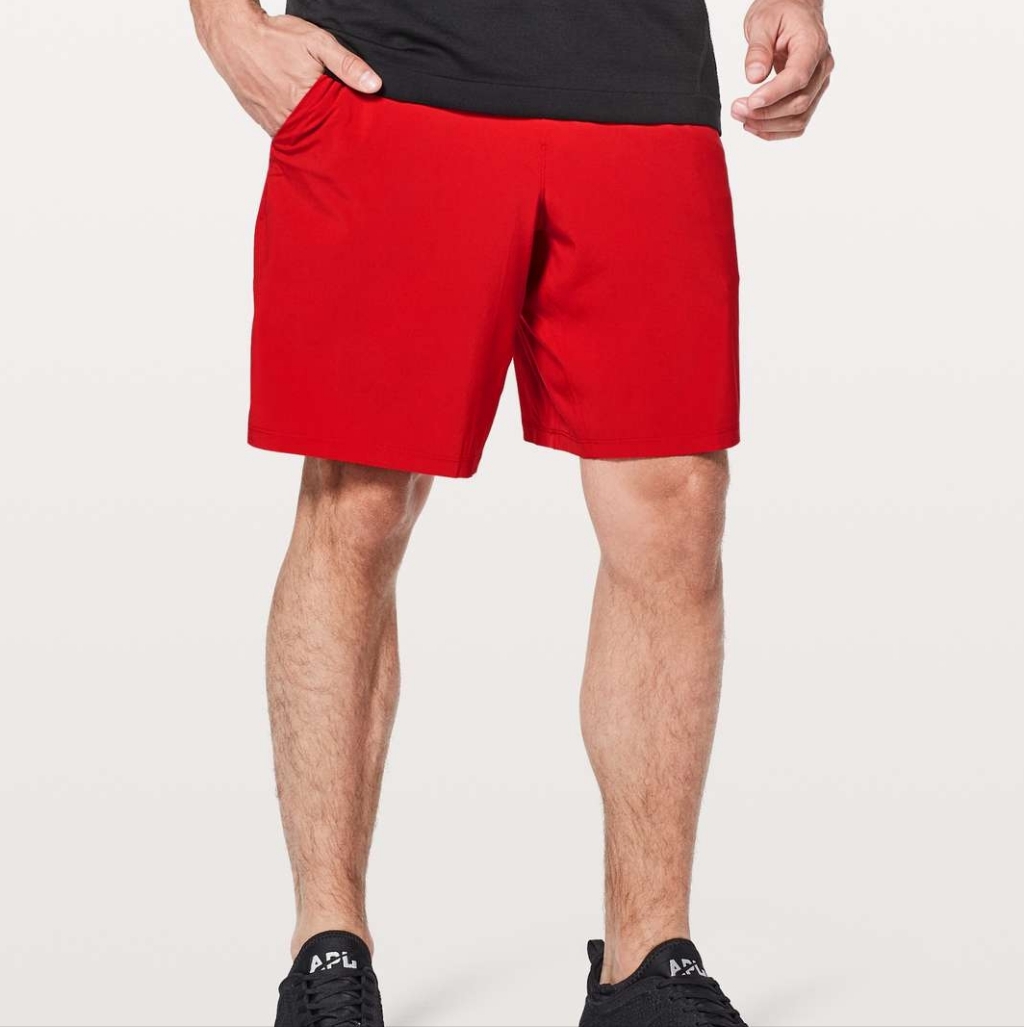 Lululemon Pace Breaker Short Medium Mens Linerless 9 Inseam Bold Red Train Gym